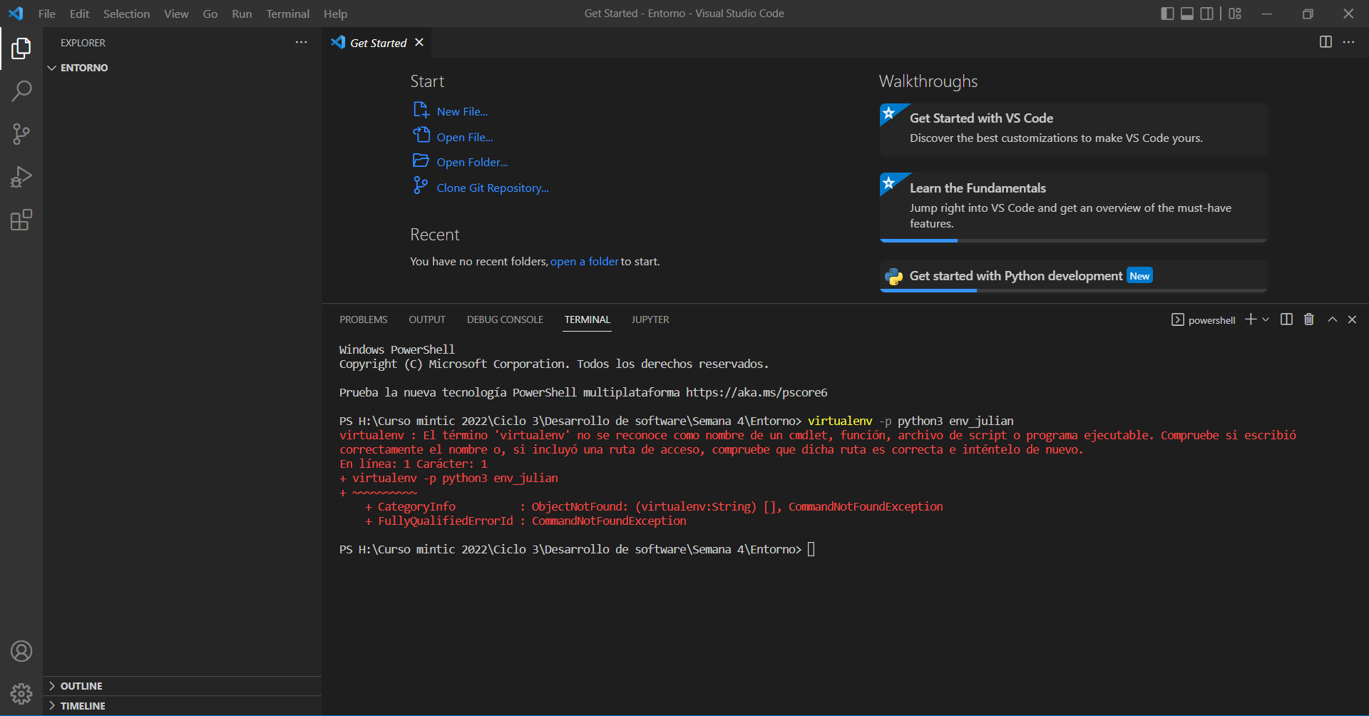Opciones de entornos Python en Windows 11
