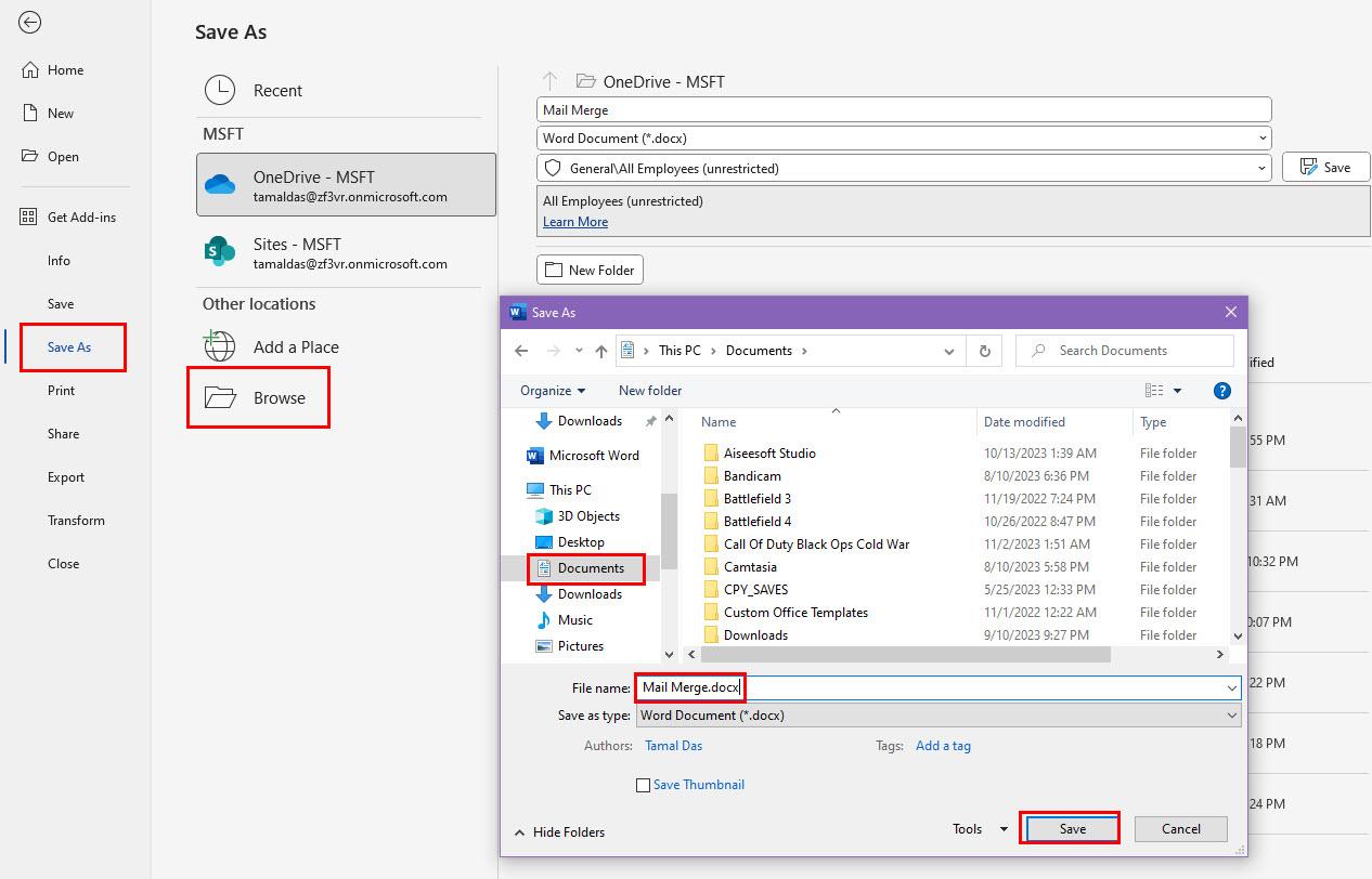 Lista de destinatarios en Excel