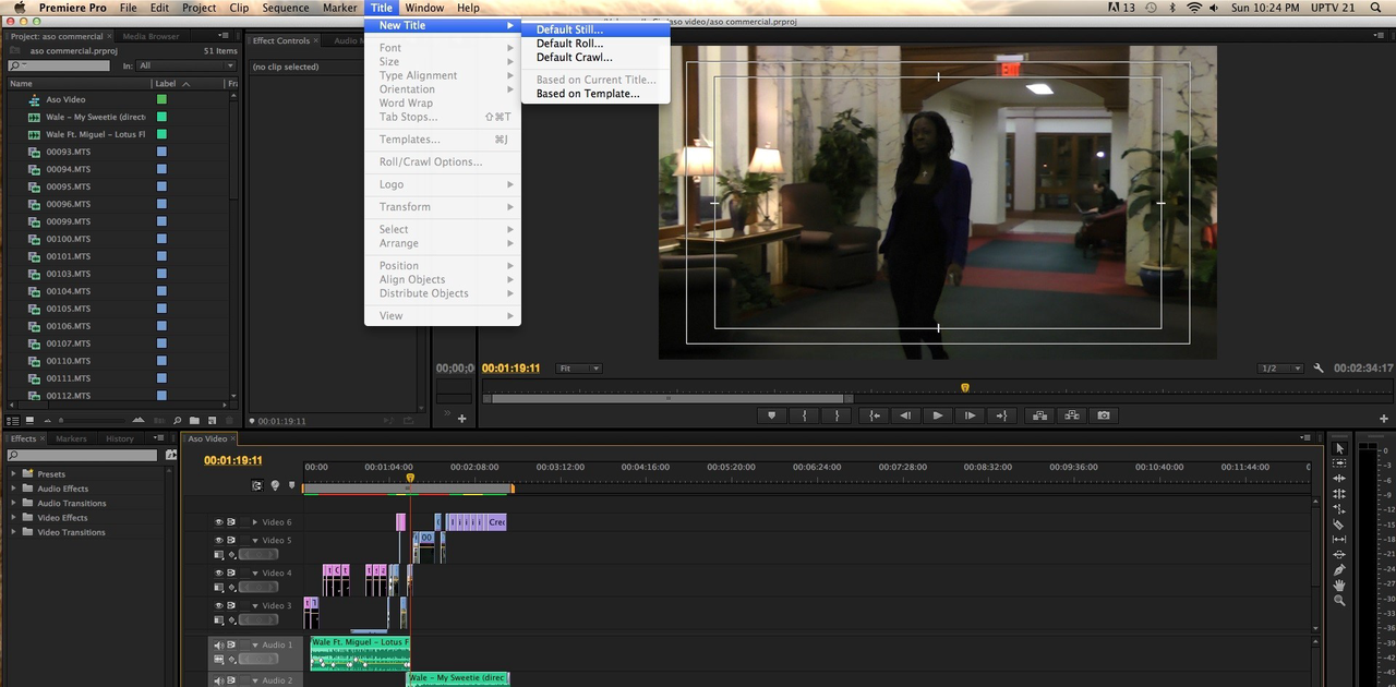 Πίνακας κειμένου και μεταγραφής στο Premiere Pro