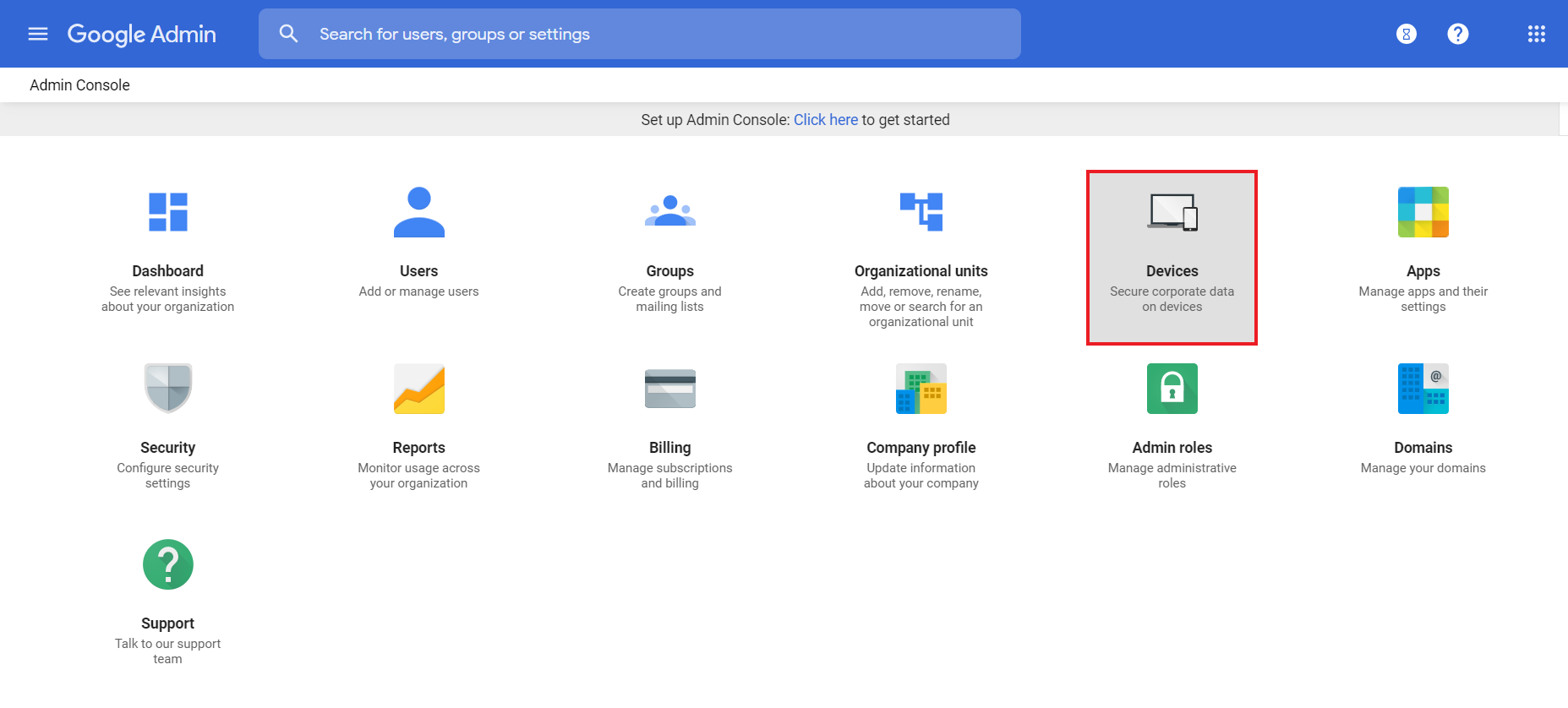 Registro de Chromebooks en Google Admin Console