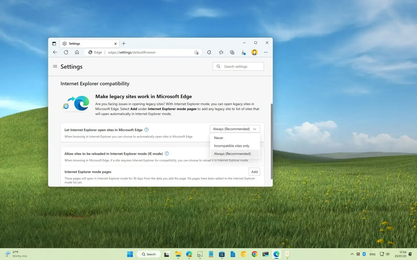 Uso práctico del IE Mode en Edge Uso práctico del IE Mode en Edge