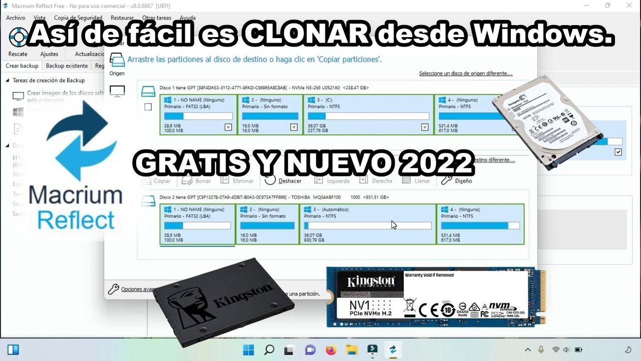 Macrium Reflect clonar discos y configurar backups incrementales