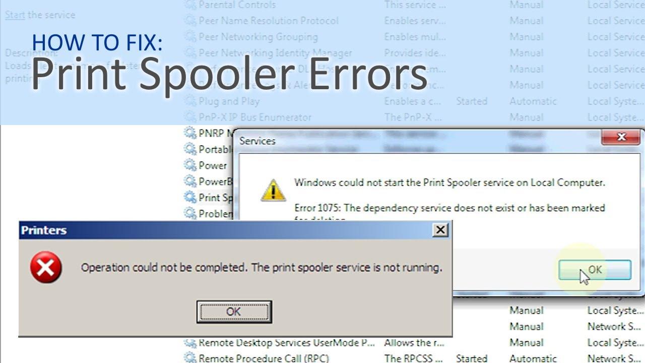 Solucionar errores de spooler de impresion
