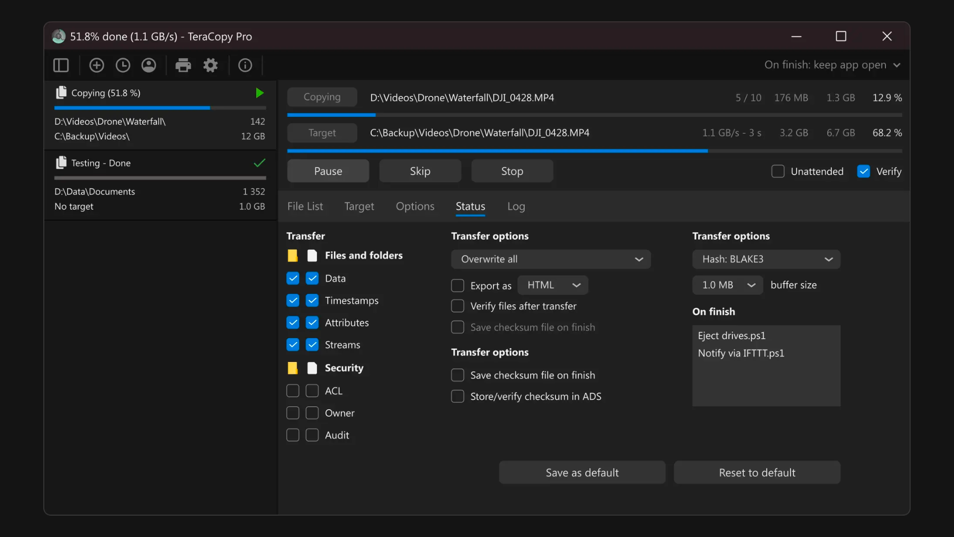 Gestión avanzada de copias con TeraCopy