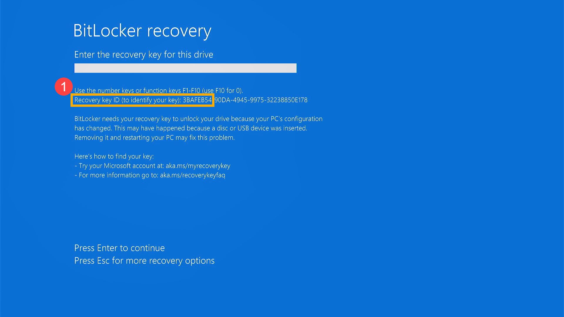 Recuperar clave de BitLocker