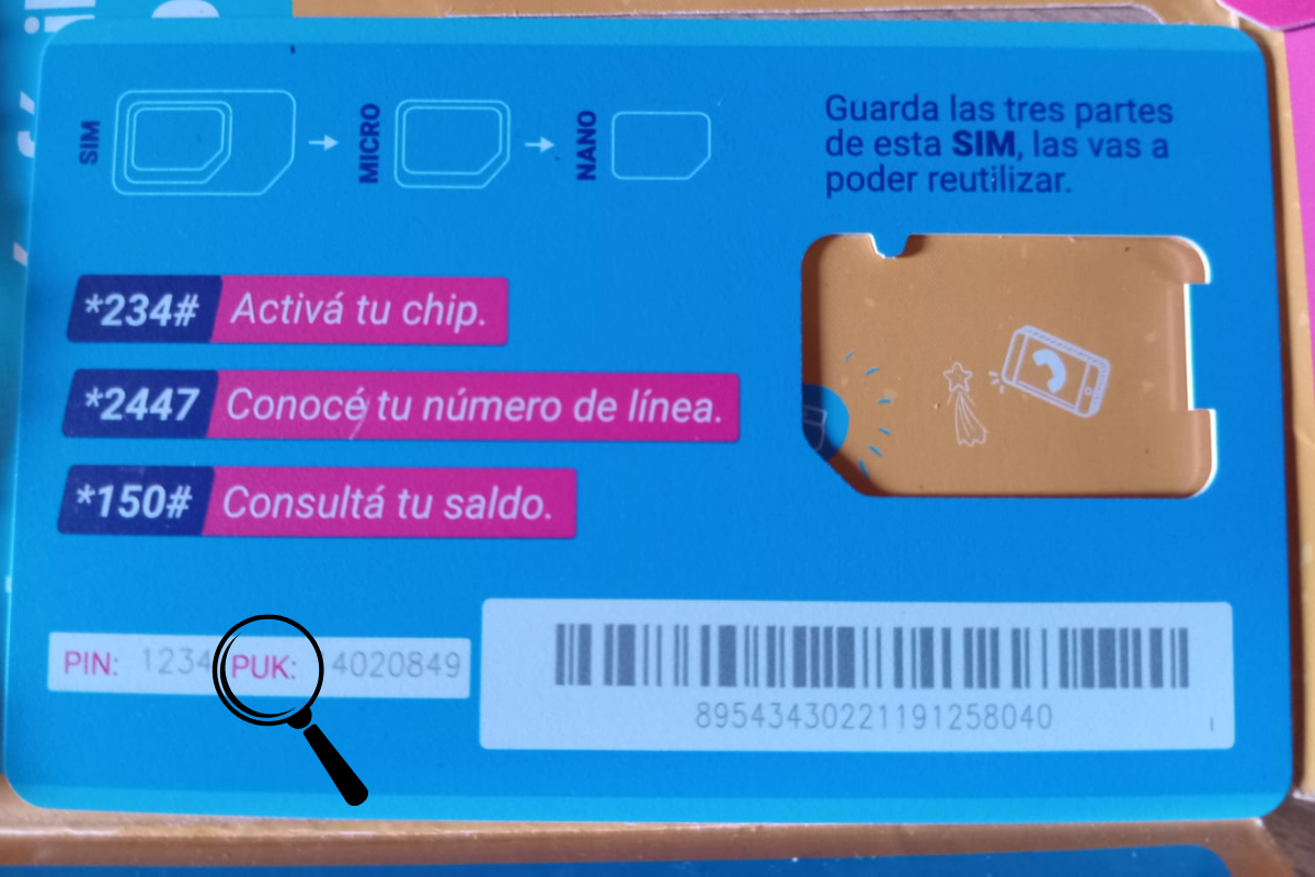 Soporte de plástico de tarjeta SIM con PUK