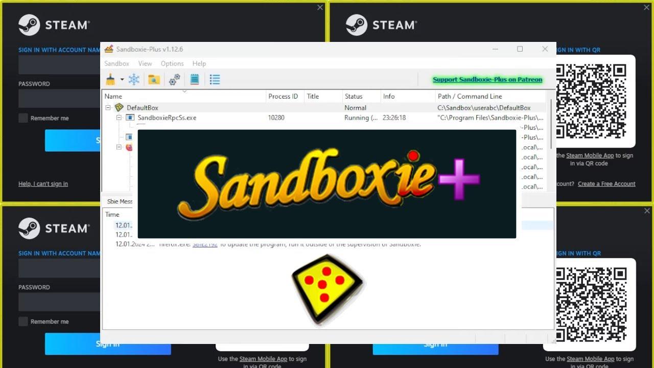 Interfaz de Sandboxie Plus en Windows