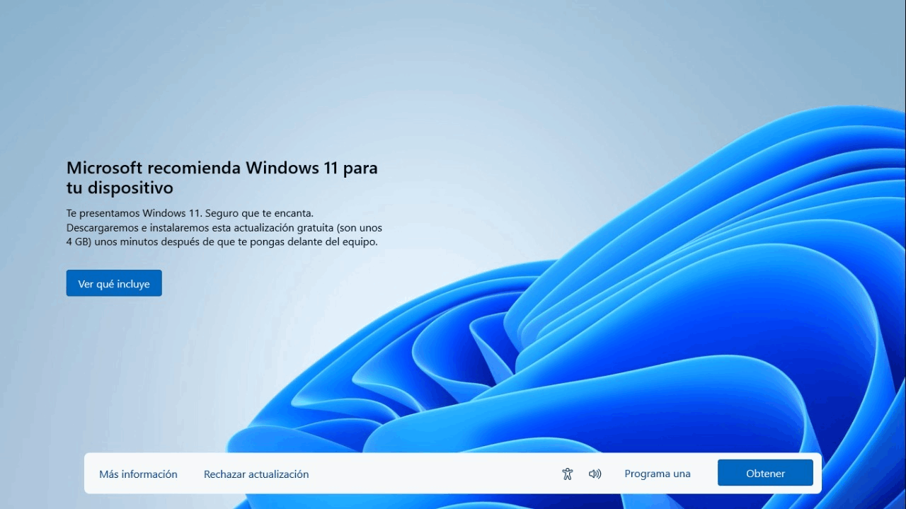 experiencia de actualizacion de windows