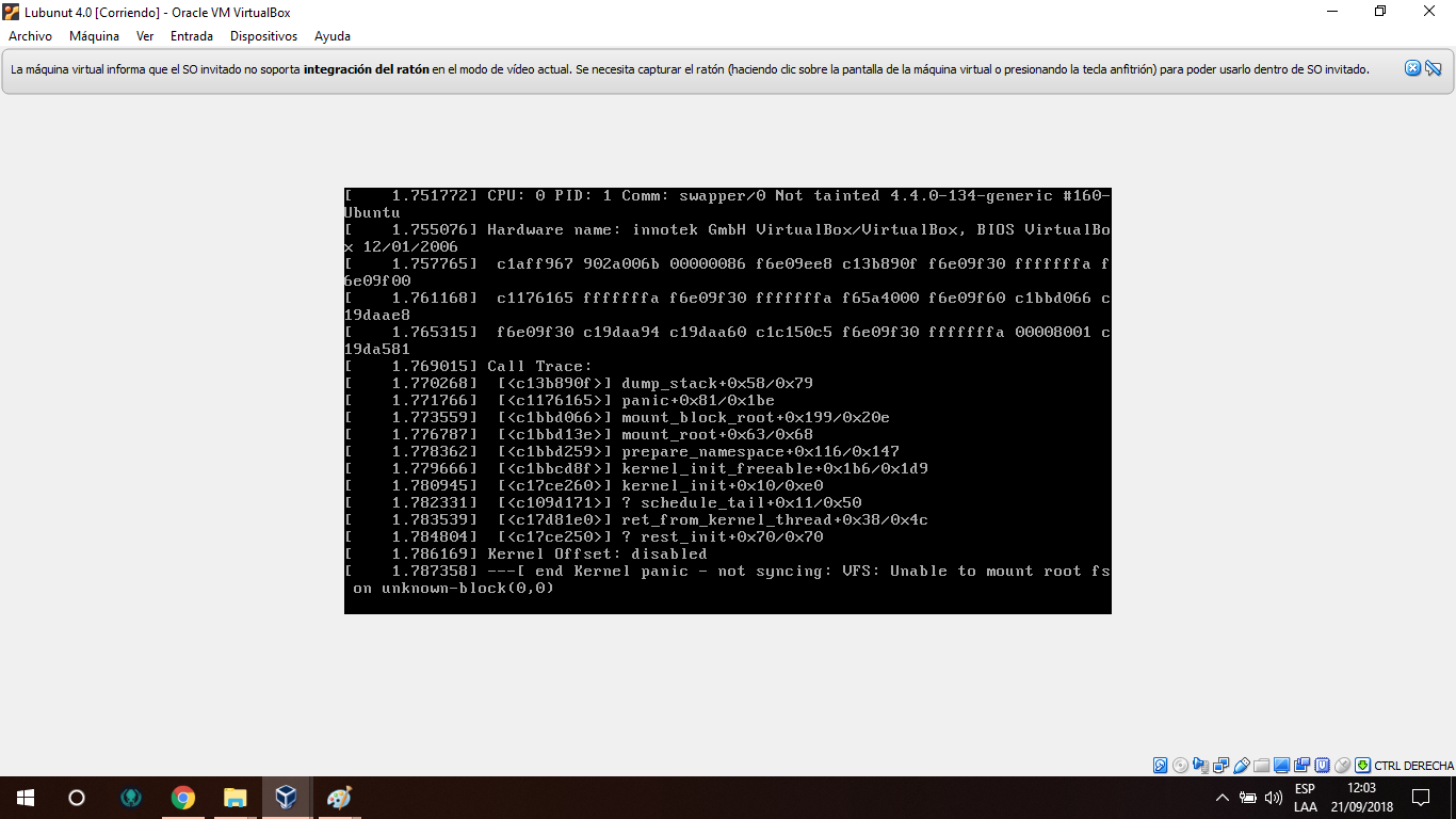 Error kernel panic VFS unable to mount root fs