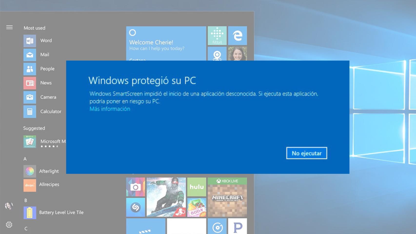 Desbloqueo de SmartScreen