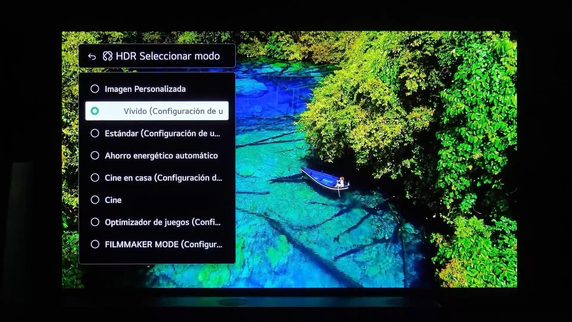 Calibración de imagen en televisor