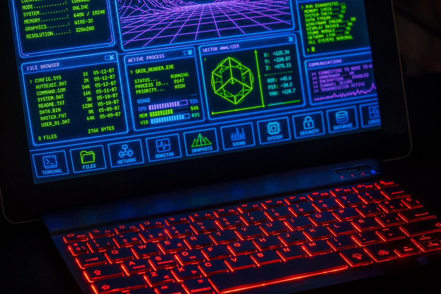 Modern laptop with a digital interface, symbolizing the installation of a graphical desktop environment. Modern laptop with a digital interface, symbolizing the installation of a graphical desktop environment.