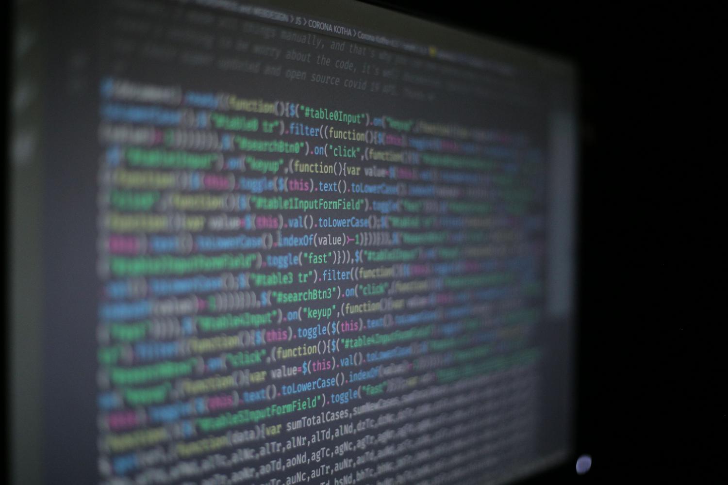 Close-up of programming code on a monitor, representing the initial command-line interface of a server. Close-up of programming code on a monitor, representing the initial command-line interface of a server.