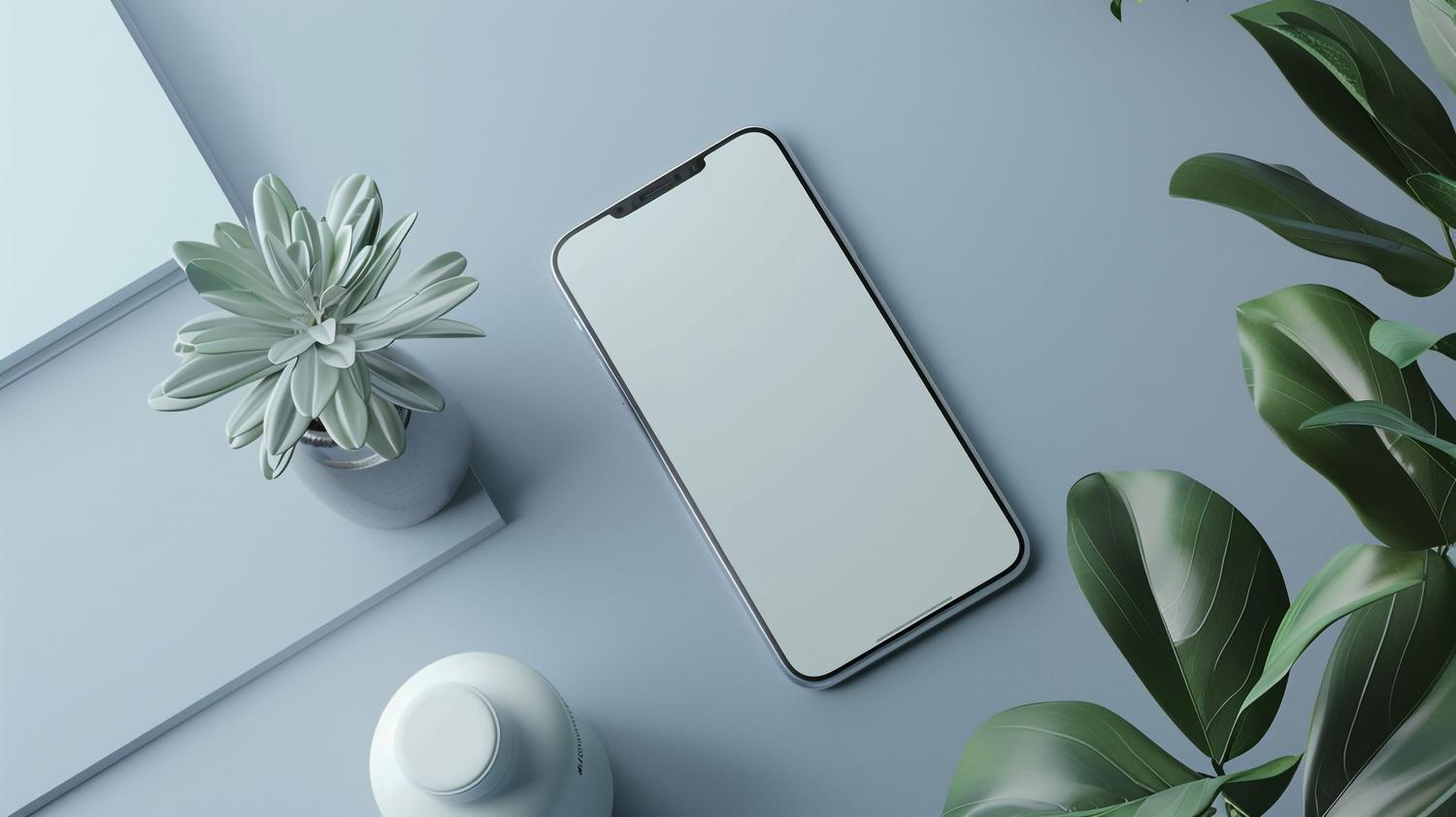 Imagen minimalista de un smartphone sobre un escritorio limpio, representando la optimización y limpieza de datos y caché. Imagen minimalista de un smartphone sobre un escritorio limpio, representando la optimización y limpieza de datos y caché.